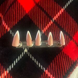 20 piece Long stiletto with French Tips! All Press on nails are on Sale